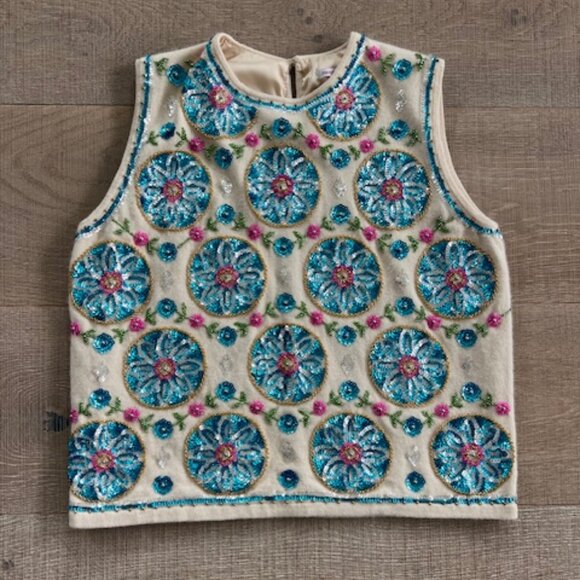 Frances Valentine Tops - Frances Valentine Sequin Sweater Tank Top